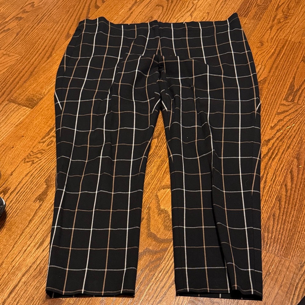 J Jill premium stretch windowpane plaid dress crop ankle pants